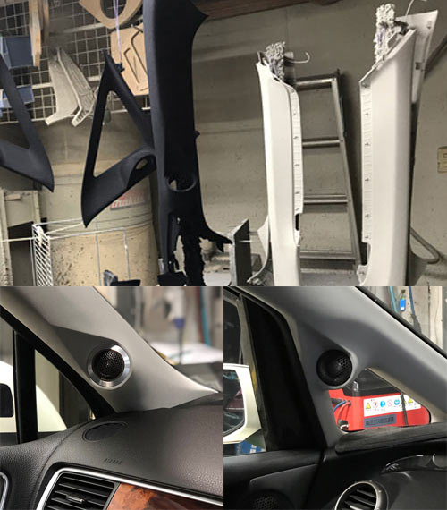 プラン専用ツイーター埋め込み製作フロッキーAピラー